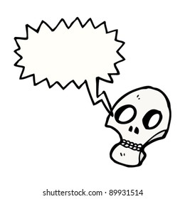 graffiti style skull with speech bubble