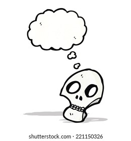 graffiti style skull with thought bubble