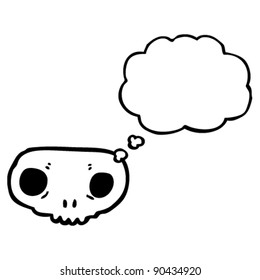 graffiti style skull with thought bubble