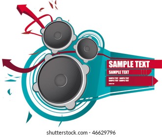 graffiti style sound-system blue