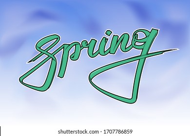 Graffiti style spring text. Lettering festive card hello spring banner. Abstract greeting card. Hand street sketched