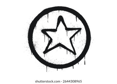 Graffiti Style Star Icon Circular Emblem Design