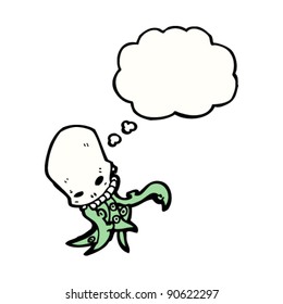 graffiti style tentacle skull