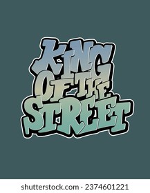 Graffiti style text typography and custom t-shirt design