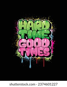 Graffiti style text typography and custom t-shirt design