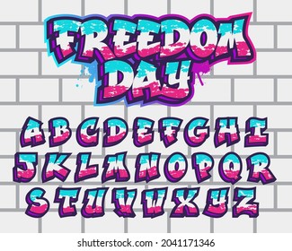 Graffiti style title, cool mural text, text effect for Vector illustration, brand label and logotype sticker.