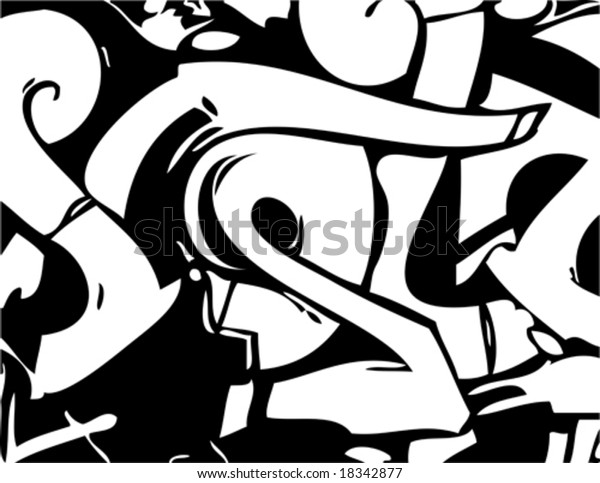 Graffiti Style Vector Black White Image Stock Vector (Royalty Free