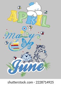 Graffiti style young slogan text and teddy bear with butterfly pattern. Vector illustration design for fashion graphics, t shirt prints.
