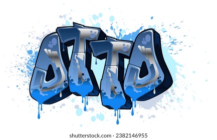 Graffiti Styled Design for Otto ....This graffiti design is a vibrant and eye-catching piece that was created using vector graphics. The design features bold and dynamic lettering that is set against