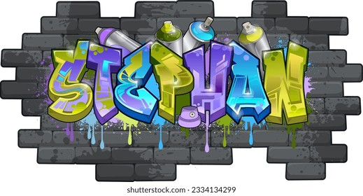 Graffiti Styled Design for Stephan....This graffiti design is a vibrant and eye-catching piece that was created using vector graphics. The design features bold and dynamic lettering that is set