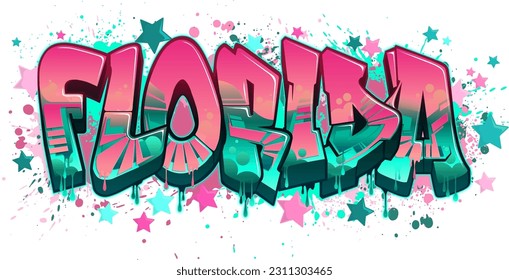 Graffiti styled Vector Logo Design - Welcome to Florida