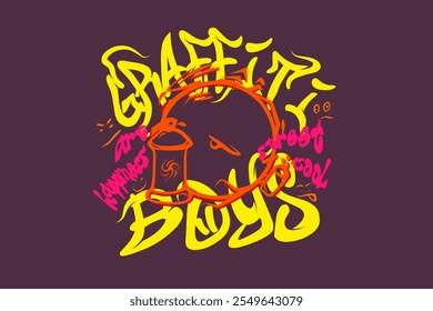 Graffiti t shirt designs, Urban t-shirt design for print, Streetwear graphic for clothing design. Graffiti poster vector illustration