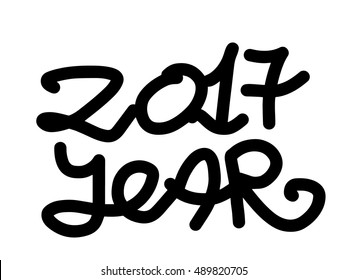 Graffiti tag 2017 year on a white background. Vector art.