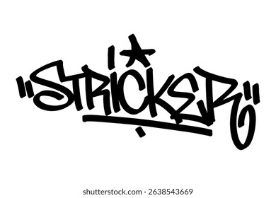 Graffiti tag “Stricker” in bold black with sharp urban style. Designed as clean vector art, this piece reflects football energy, street expression, and creative power in youth-driven visuals.