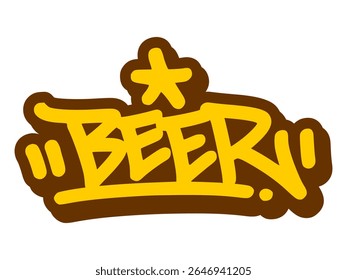 Graffiti tag of “Beer” in bold classic style with golden spray effect. Great for pub branding, bar visuals, and street-style drink designs.