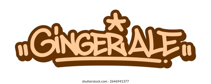 Graffiti tag of “Ginger Ale” in bold fizzy style with spicy modern vibe. Great for classic soda branding, herbal visuals, and retro-inspired designs.