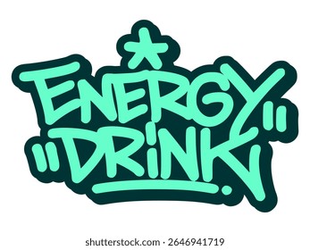 Graffiti tag of “Energy Drink” in bold, sharp strokes with electric vibes. Perfect for extreme sports branding and energetic urban visuals.