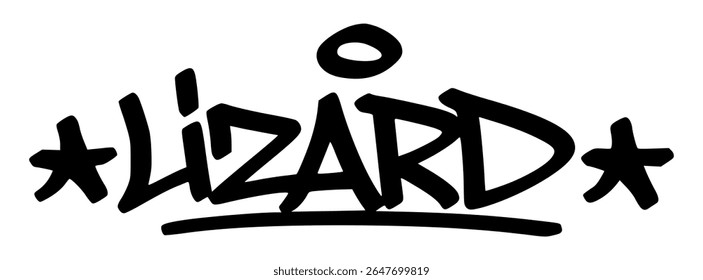 Graffiti tag of “Lizard” in bold urban lettering with a reptilian edge. A slick and quirky animal design great for creative street-style projects.