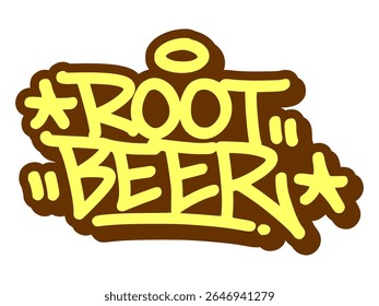 Graffiti tag of “Root Beer” in bold vintage style with classic soda vibes. Great for retro drink designs, street visuals, and fun beverage branding.