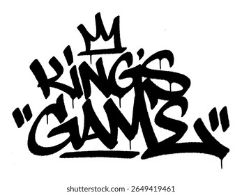 Grafite tag "King’s Game" para o Dia do Xadrez, mural urbano inteligente com a vibração criativa da estratégia real.