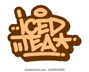 Graffiti tag of “Iced Tea” in chill, refreshing spray style. Ideal for cold beverage branding, summer-themed visuals, and cafe label designs.