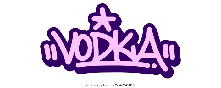 Graffiti tag of “Vodka” in clean modern style with sharp icy edges. Great for bar menus, nightlife branding, and minimal alcoholic designs.