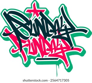 Graffiti Tag Collection December Happy Holiday Merry Christmas Santa is Coming on Sunday Funday 