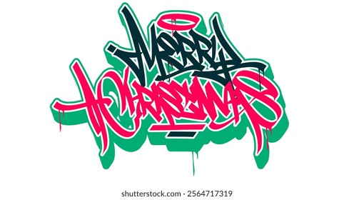 Graffiti Tag Collection December Happy Holiday Merry Christmas Santa is Coming on Sunday Funday 