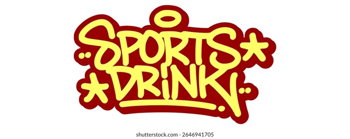 Graffiti tag of “Sports Drink” with dynamic lines and bold texture. Ideal for fitness products, athletic branding, and urban health campaigns.
