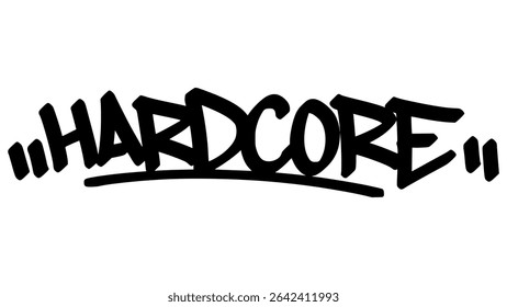 marca de grafite hardcore em negrito preto com estilo de mão expressivo. Letras artísticas de rua vetoriais sobre fundo transparente. Ótimo para energia bruta, atitude e vibrações de borda urbana.
