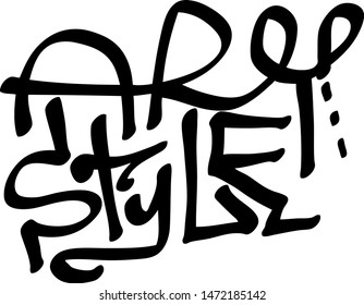 Graffiti tag inscription art style on a white background. Vector art.