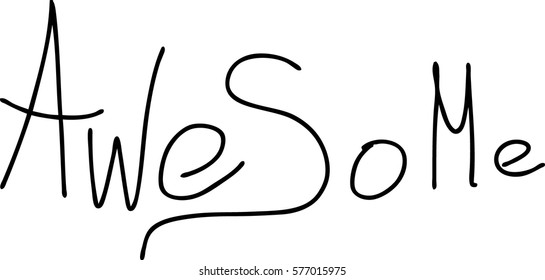 Graffiti tag inscription awesome on a white background. Vector art.