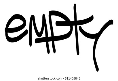 Graffiti tag inscription empty on a white background. Vector art.