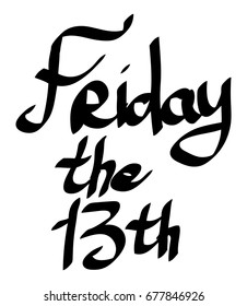Graffiti tag inscription friday the 13th. Vector art.