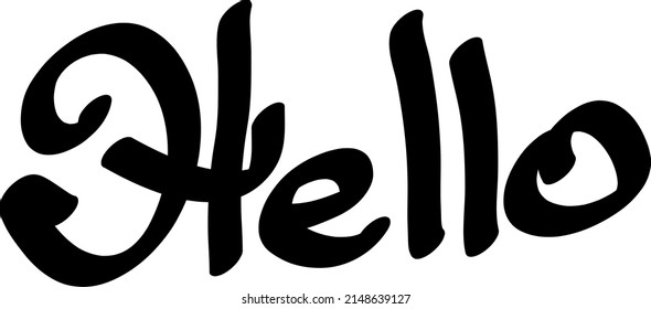 Graffiti tag inscription Hello on a white background. Vector art.