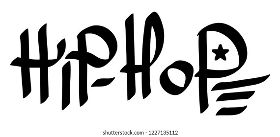 Graffiti tag inscription hip hop on a white background. Vector art