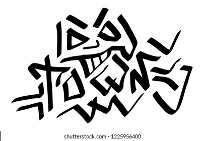 Graffiti tag inscription town on a white background. Vector art