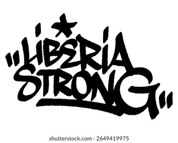 Graffiti tag "Libéria Forte" para o Dia da Independência da Libéria, mural urbano com orgulho cultural e vibração ousada.