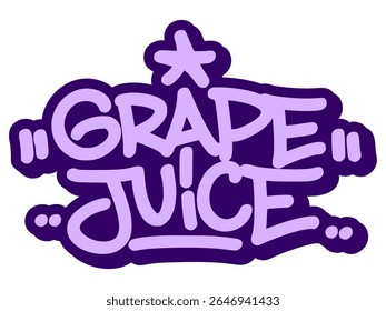 Graffiti tag of “Grape Juice” with rich purple tones and juicy urban style. Perfect for fruity branding, youth visuals, and creative drink design.