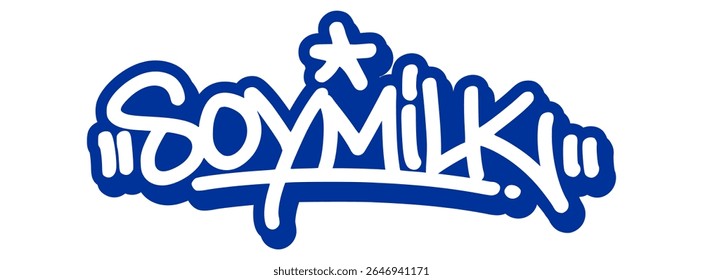 Graffiti tag of “Soy Milk” in smooth minimal style with plant-based vibe. Great for healthy branding, vegan products, and clean modern designs.