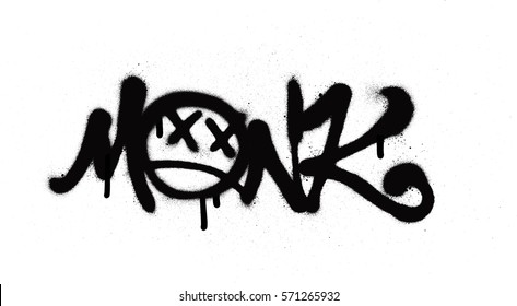 Graffiti Tag Sprayed With Leak In Black On White