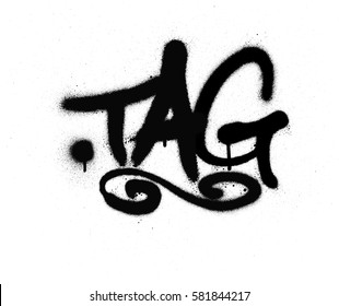 Graffiti Tag Sprayed With Leak In Black On White