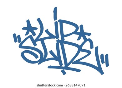 Graffiti tag text "Lip Slide" in bold blue urban style with skateboard vibe. Hand-drawn lettering with raw spray paint texture. Perfect for streetwear, posters, merch, and edgy visuals.
