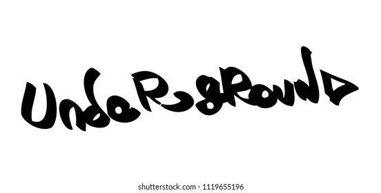 Graffiti tag underground on a white background. Vector art.