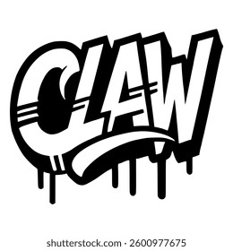 graffiti tag urban claw street art drawing vector illustration template design