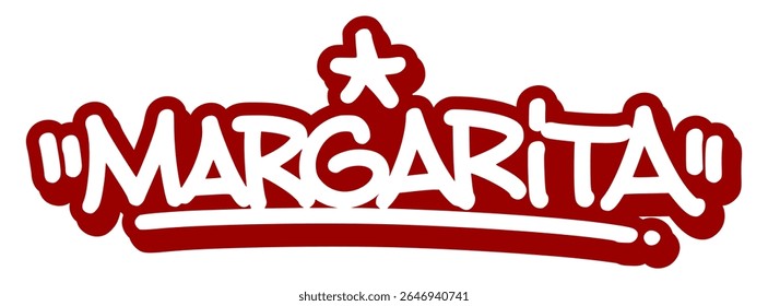 Grafite tag de "Margarita" em estilo de rua vibrante com detalhes de spray inspirado em limão. Excelente para marca de festa, visuais de bebida de verão e design noturno.