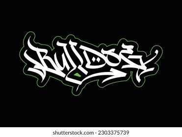 graffiti tag word of BULLDOG