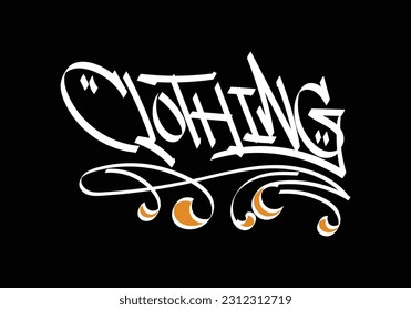 graffiti tag word of CLOTHING