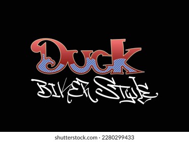 graffiti tag word DUCK BIKER STYLE