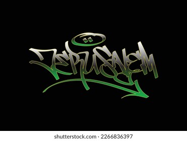 palabra con etiqueta de graffiti de JERUSALÉN